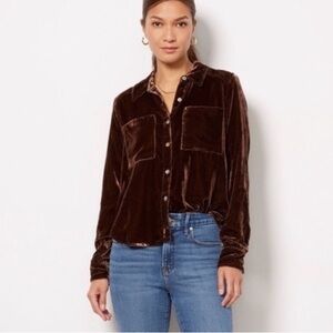 LIKE NEW Evereve Brown Button Down Shirt Large